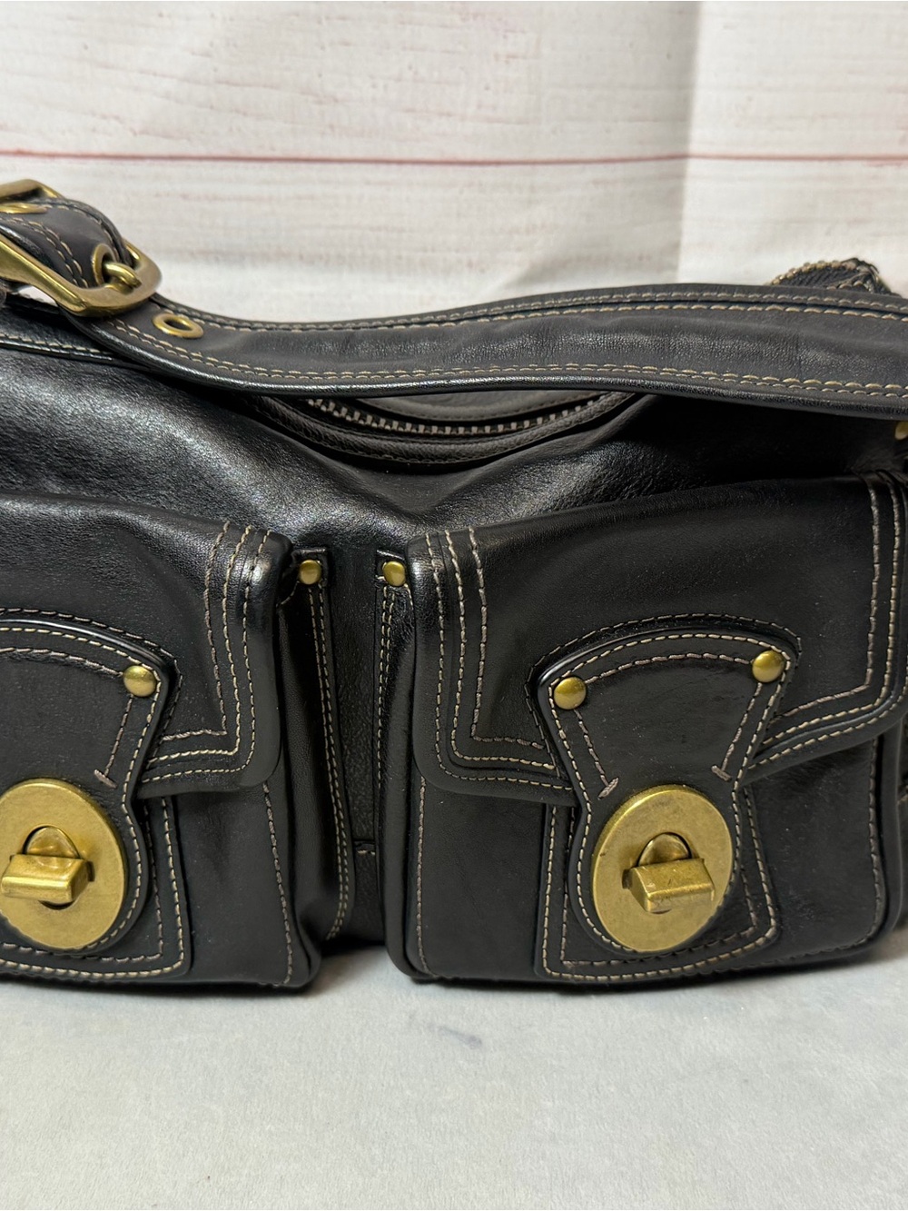 Coach Authentic Legacy 65th Anniversary Turnlock Leather Shoulder Bag 10328 Y2K